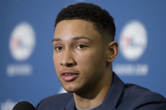 Philadelphia 76ers NBA basketball draft pick Ben Simmons speaks during a news conference in Philadelphia Friday