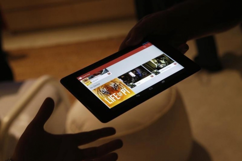 The Nexus 7 tablet is demonstrated during a Google event at Dogpatch Studio in San Francisco California