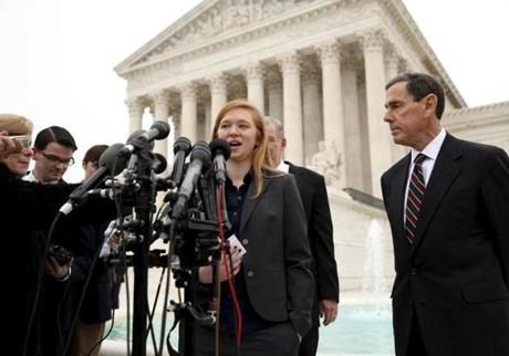 REUTERS  Kevin Lamarque  File 2015		Plaintiff Abigail Fisher spoke outside the US Supreme Court last year