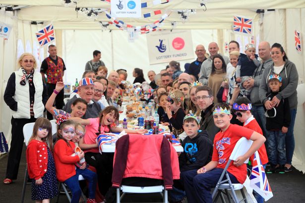 Residents of Greenhills in Killingworth enjoying a street party to celebrate the Queen's 90th birthday