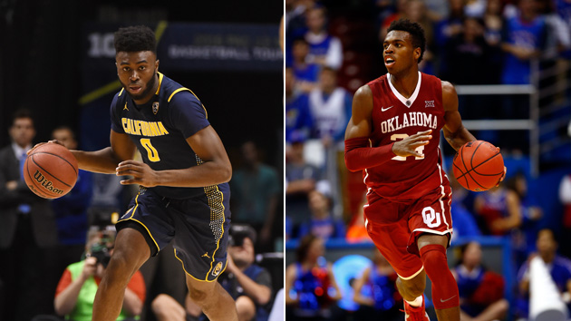 Right- Buddy Hield of Oklahoma Left- Jaylen Brown of California