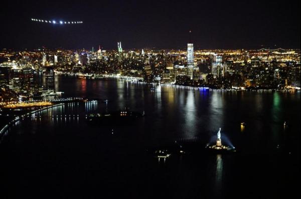 Solar-powered airplane lands in New York City