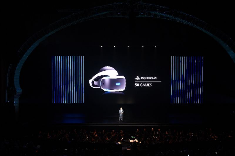 Andrew House President and Group CEO of Sony Interactive Entertainment speaks during The Sony Play Station E3 press conference at the Shrine Auditorium in Los Angeles California