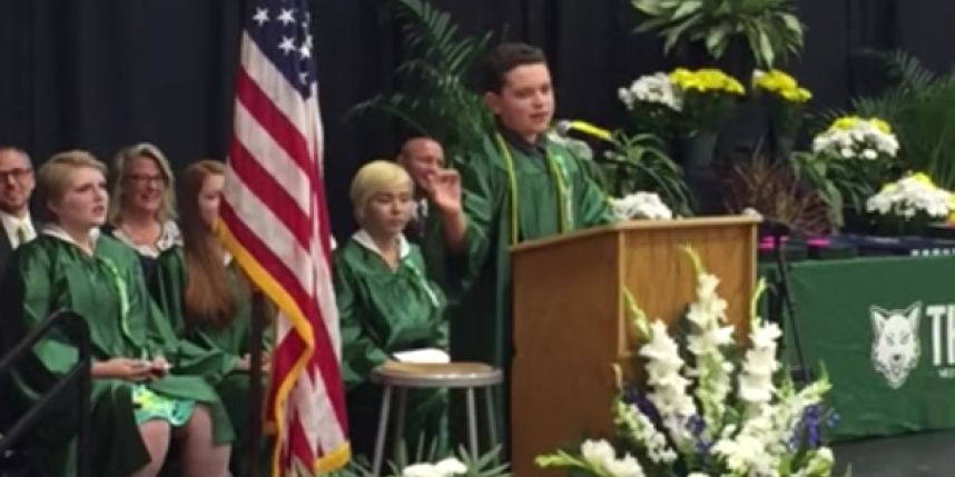 The graduating middle-schooler wants to be president one day