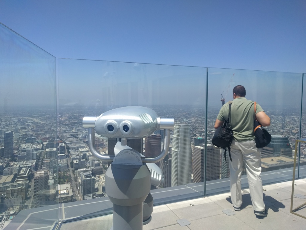 The view from the observation deck of Sky Space atop the U.S. Bank Tower in downtown L.A