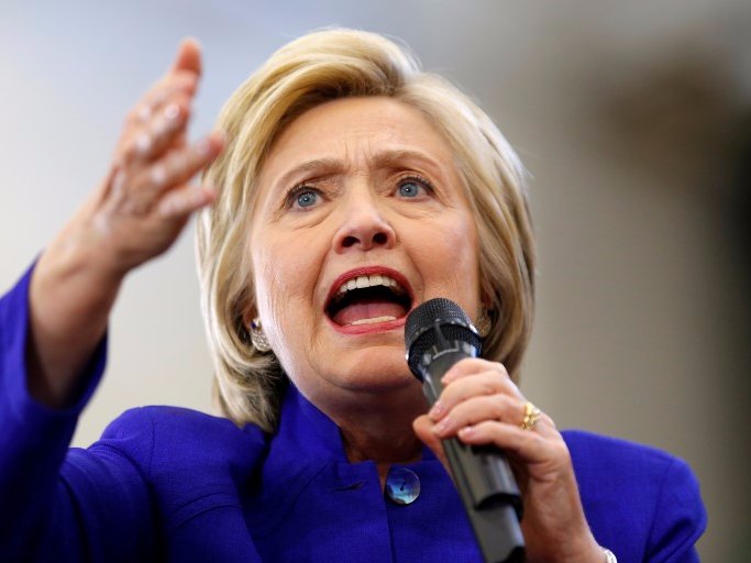 U.S. Democratic presidential candidate Hillary Clinton speaks during a campaign stop in Long Beach California United States