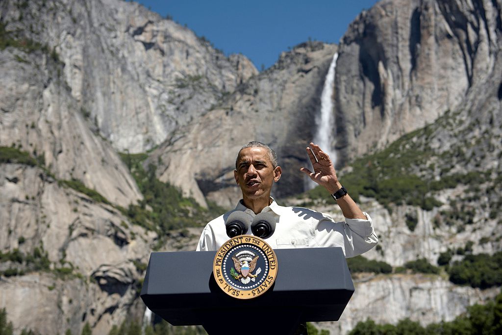 With Yosemite as backdrop President Obama calls climate change biggest threat to national parks