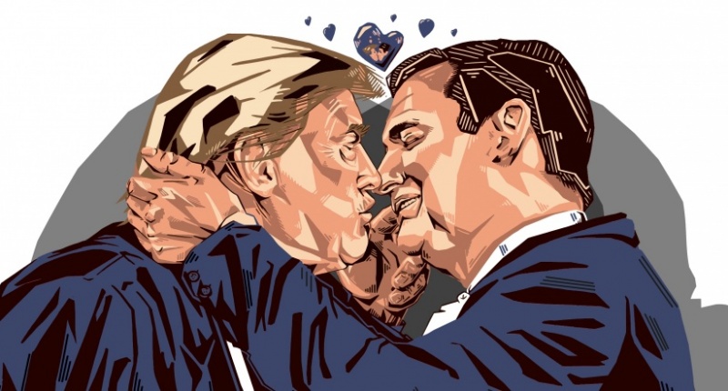 A giant billboard of Trump and Cruz kissing just went up 5 minutes from the RNC