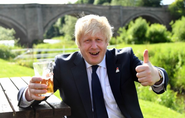 British Member of Parliament and Former London Mayor Boris Johnson during a campaign visit Darlington Britain 22 June 2016