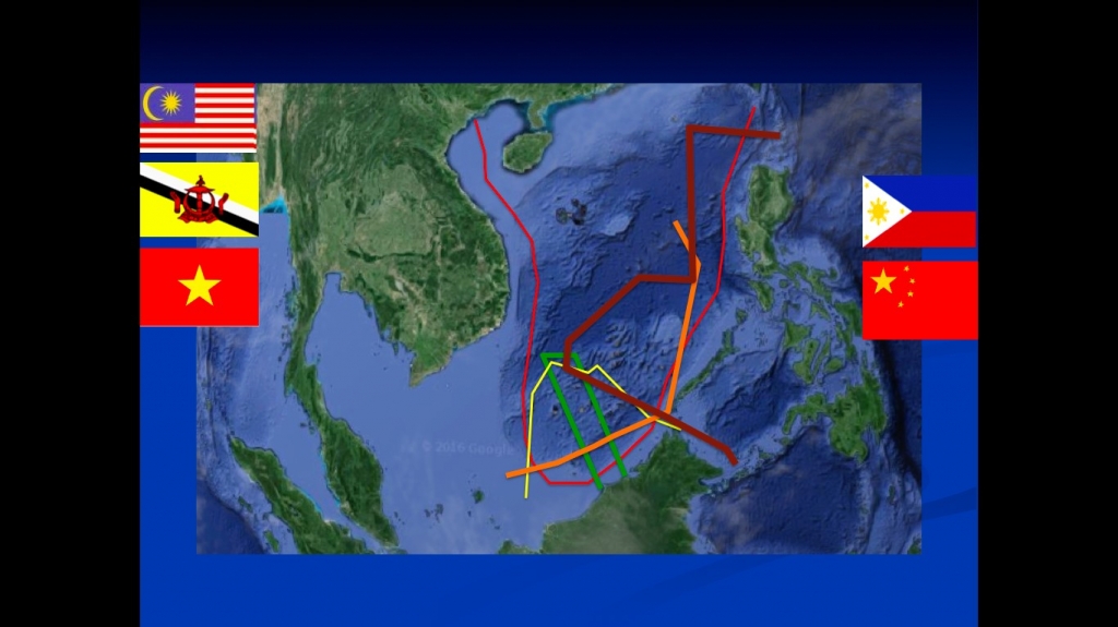 Figure 1. The Overlapping Claims over the South China Sea Legend Yellow, Green, Orange, Dark Brown, Red