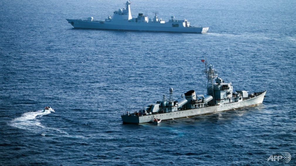 China's South Sea Fleet takes part in a drill in the Xisha Islands or the Paracel Islands in the South China Sea in May 2016