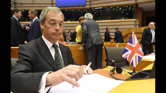 The Latest: Farage resigns as head of UK Independence Party