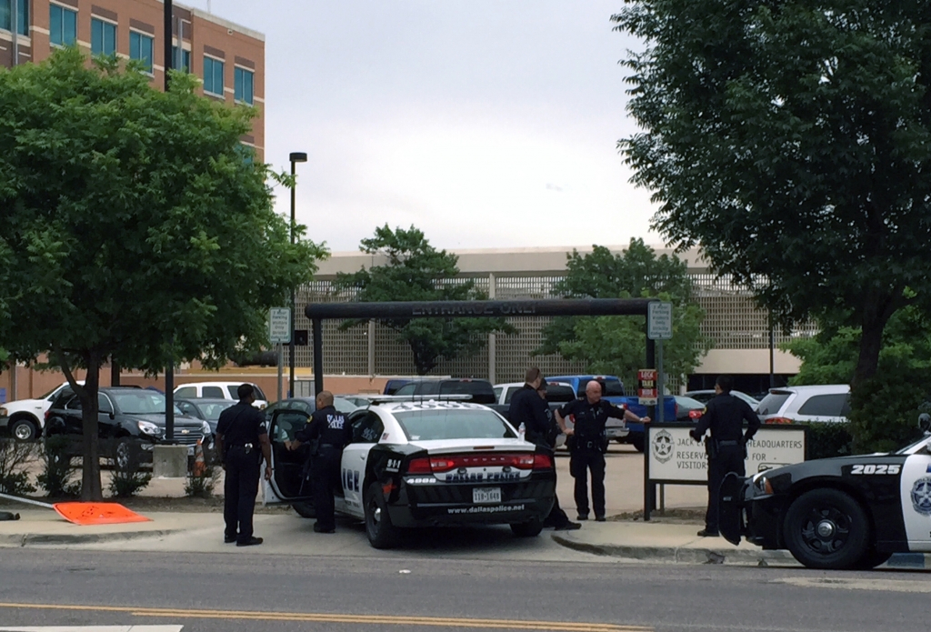 At least 2 Dallas police buildings blocked off