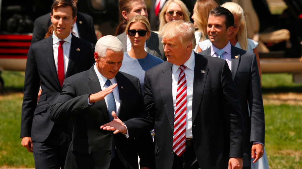 Donald Trump and Mike Pence shake hands