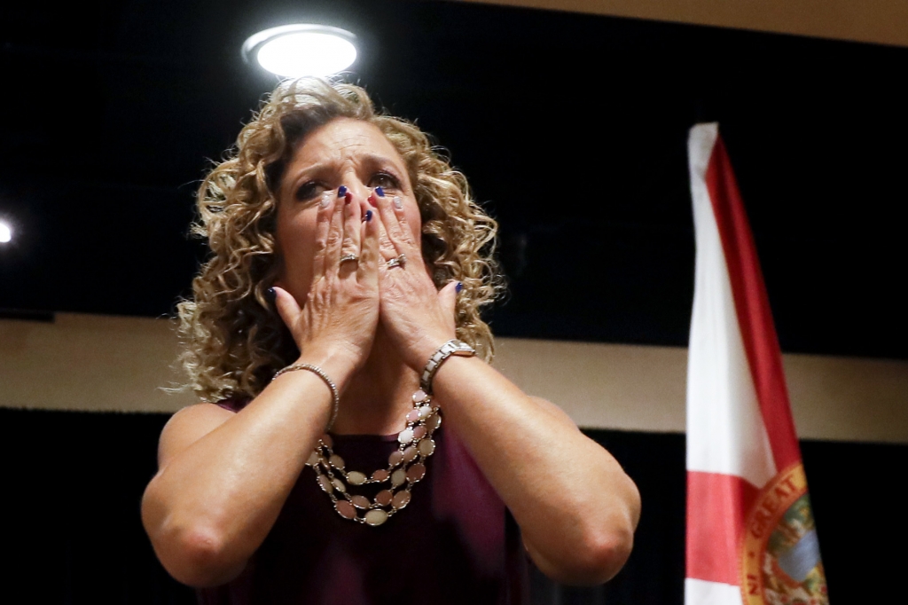 DNC Chairwoman Debbie Wasserman Schultz D-Fla. greeted the Florida delegation at a breakfast Monday