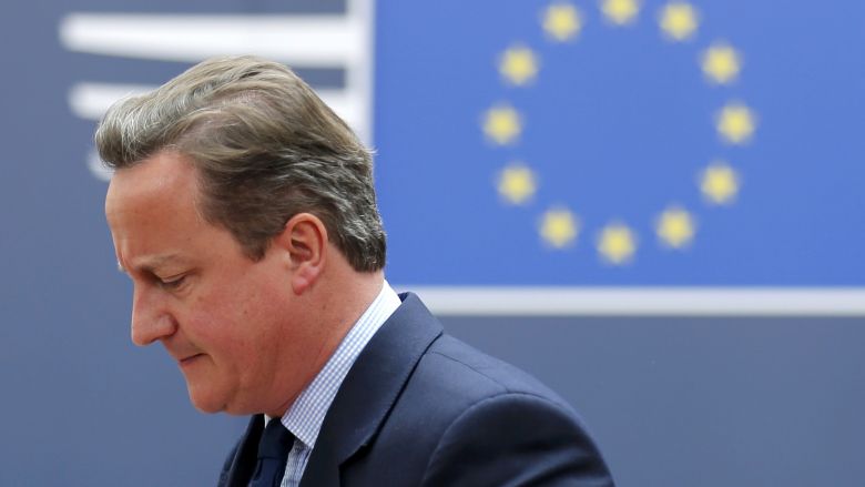 Britain's Prime Minister David Cameron arrives at the EU Summit in Brussels Belgium