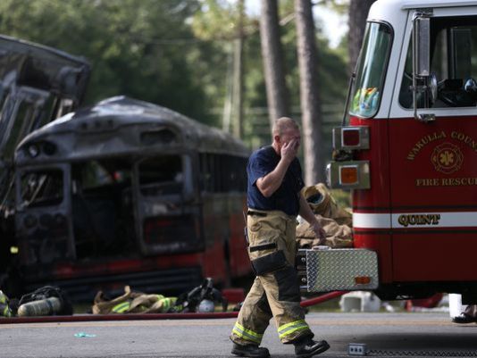 A bus traveling south on Woodville Highway was hit by a semi-truck traveling west on Coastal Highway in Wakulla Saturday morning leaving 5 people dead and 25 more hospitalized