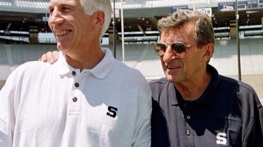 Former Penn State assistant football coach Jerry Sandusky and ex-head coach Joe Paterno