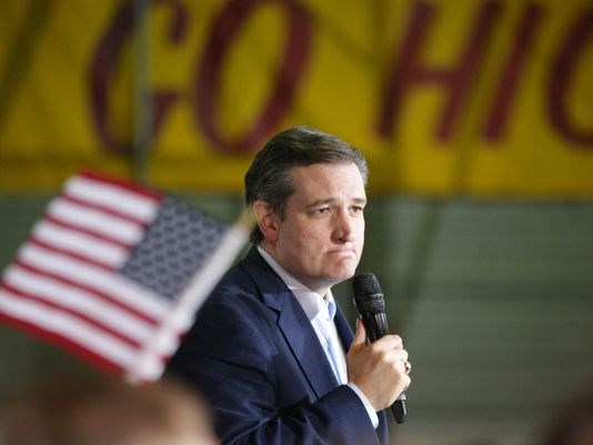 Giant billboard of Trump, Cruz kissing goes up outside Republican National Convention