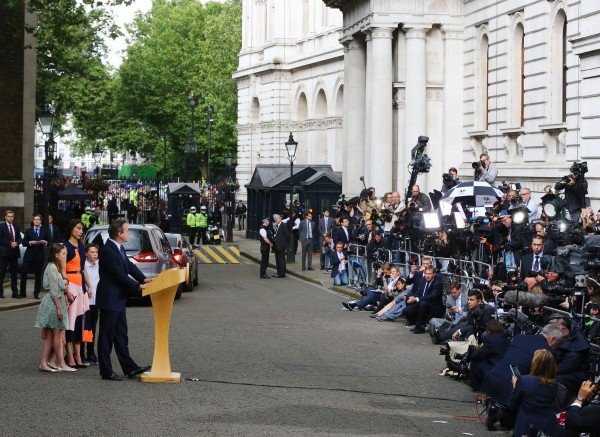 David Cameron makes a speech outside 10 Downing Street