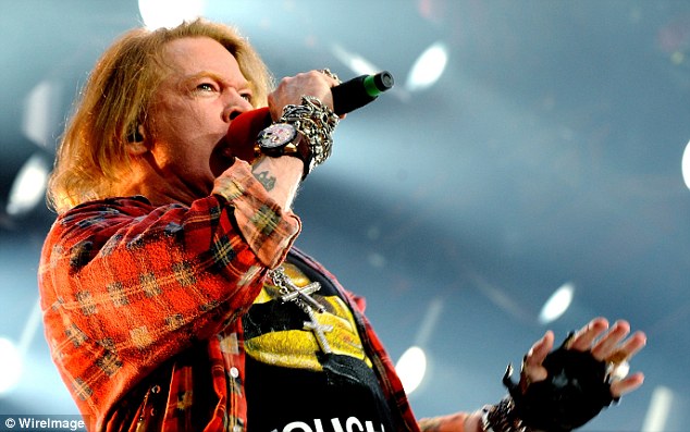 Guns N Roses singer Axl Rose told fans the band was stopped at the border for gun possession