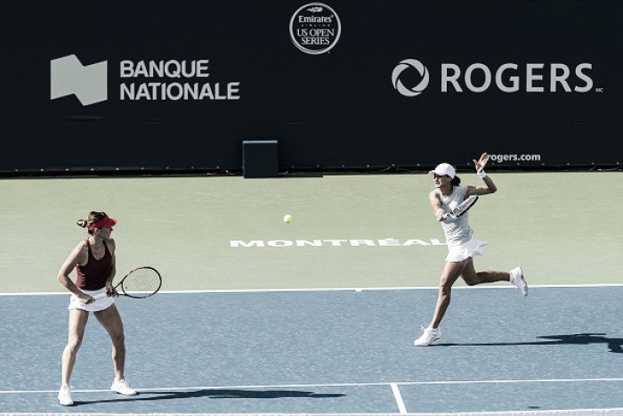 WTA Rogers Cup Romanian duo Halep  Niculescu take out second seeds Garcia  Mladenovic in thrilling encounter