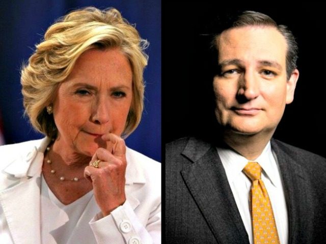 Hillary and Ted Cruz AP