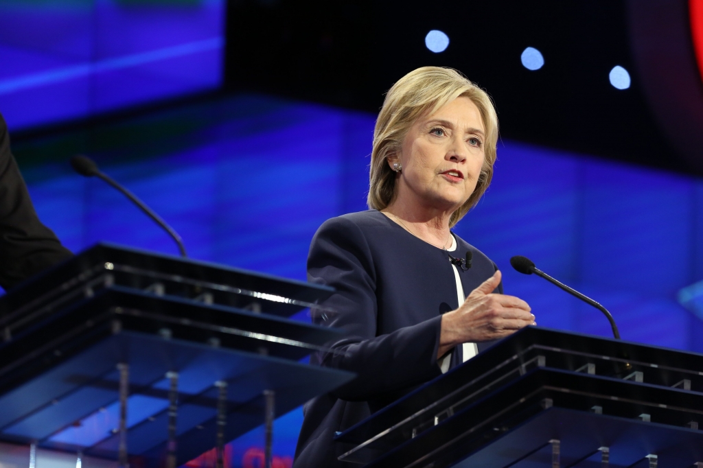 Hillary Clinton at the CNN Democratic Debate at the Wynn Hotel in Las Vegas Tuesday