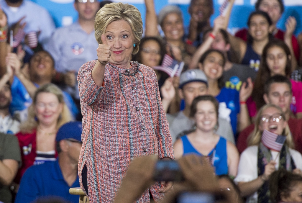 Hillary Clinton has a slight lead in the Florida polls