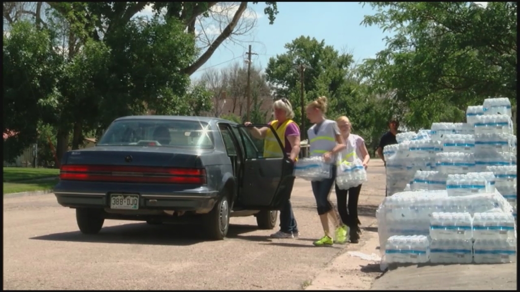 Hugo residents picking up bottled water after reports of THC levels in tap water on Friday  Brett Roberts- FOX21 News