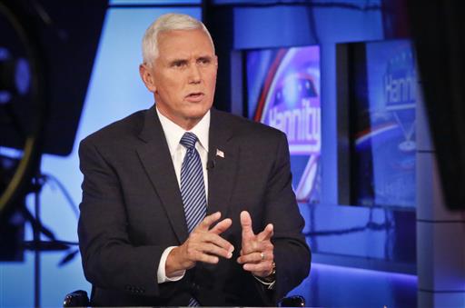 Indiana Gov. Mike Pence speaks during an interview with FOX News Channel's Sean Hannity