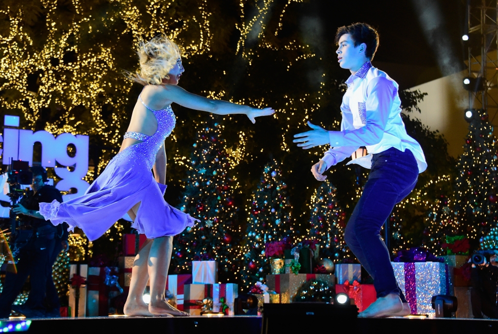 LOS ANGELES CA- NOVEMBER 24 Hayes Grier performs on stage at ABC's'Dancing With The Stars Live Finale at The Grove