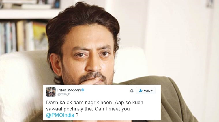 Irrfan Khan wants to interview politicians and he is booking appointments on Twitter