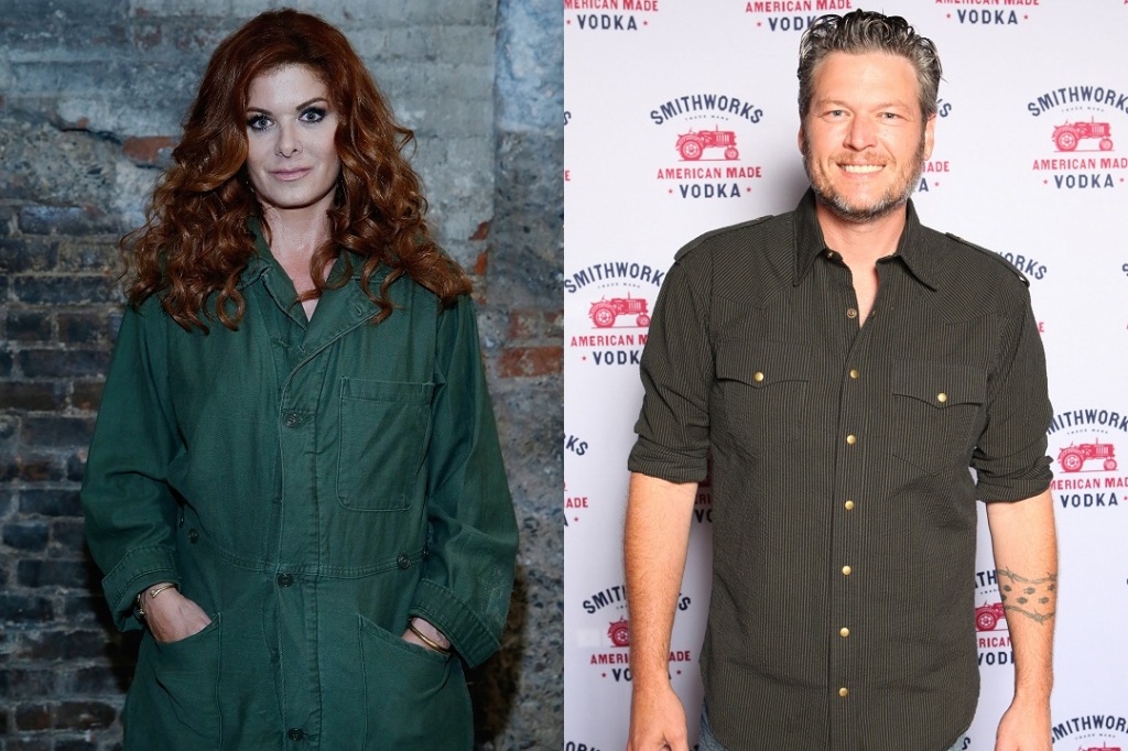 Debra Messing Blake Shelton Donald Trump Feud