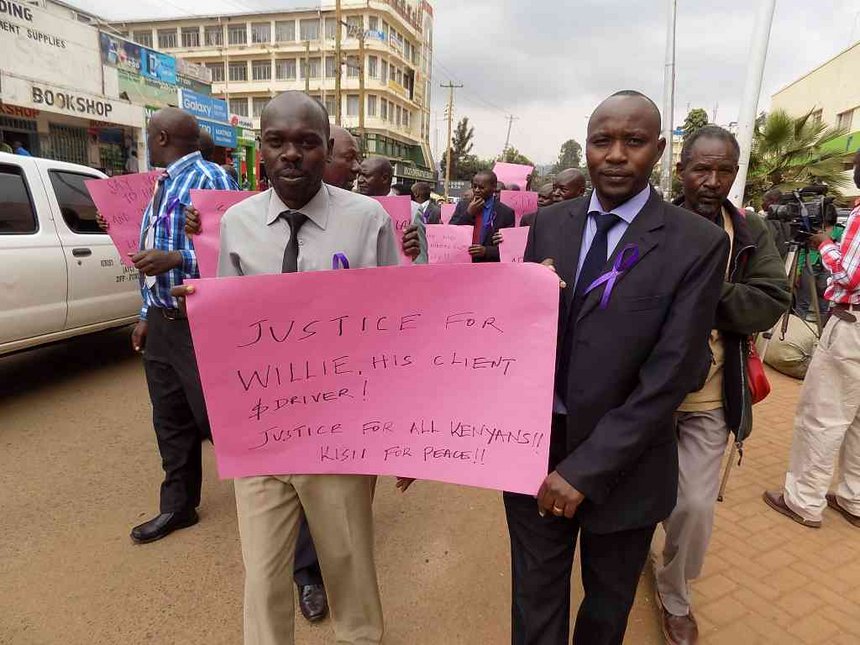 Lawyers protest in Kisii yesterday  BENSON NYAGESIBA