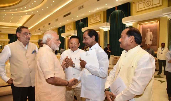 Telangana-CM-KCR-left-Meeting-in-Middle-due-to-Fever