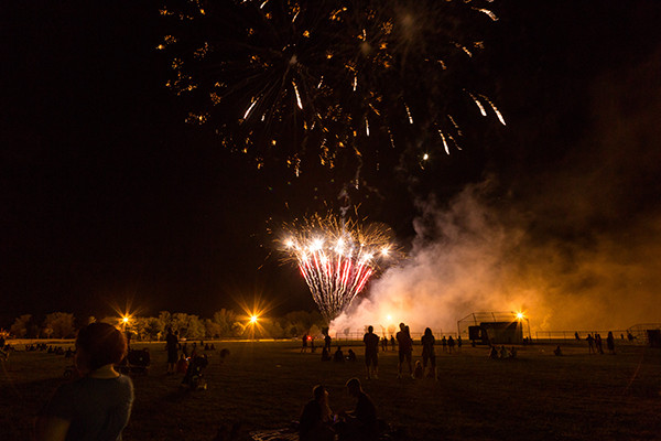 Families enjoyed the fireworks display at the end of Jackson Day