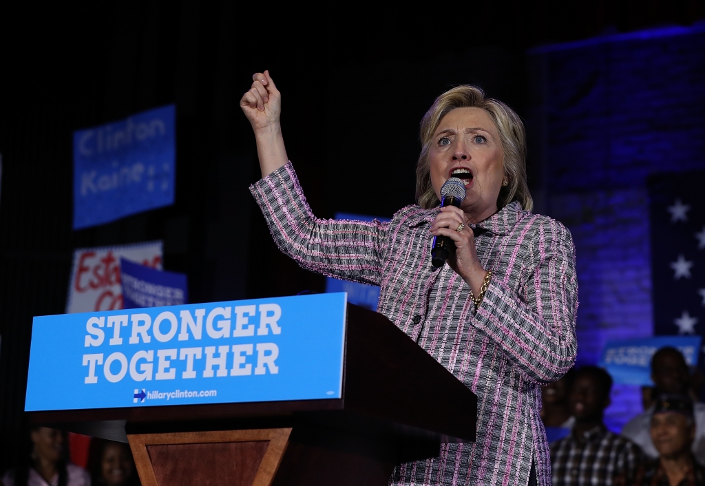 CHARLOTTE NC- JULY 25 Democratic presidential candidate Hillary Clinton speaks at a Democratic Party organizing event