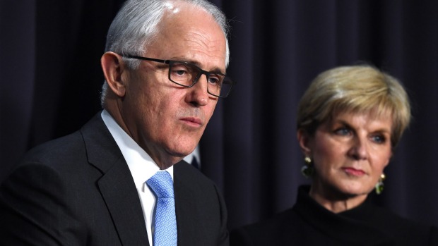 Prime Minister Malcolm Turnbull with wife Lucy after a press conference at which he declared victory in the close election