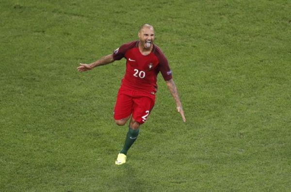 Portugal's Ricardo Quaresma celebrates after scoring the decisive