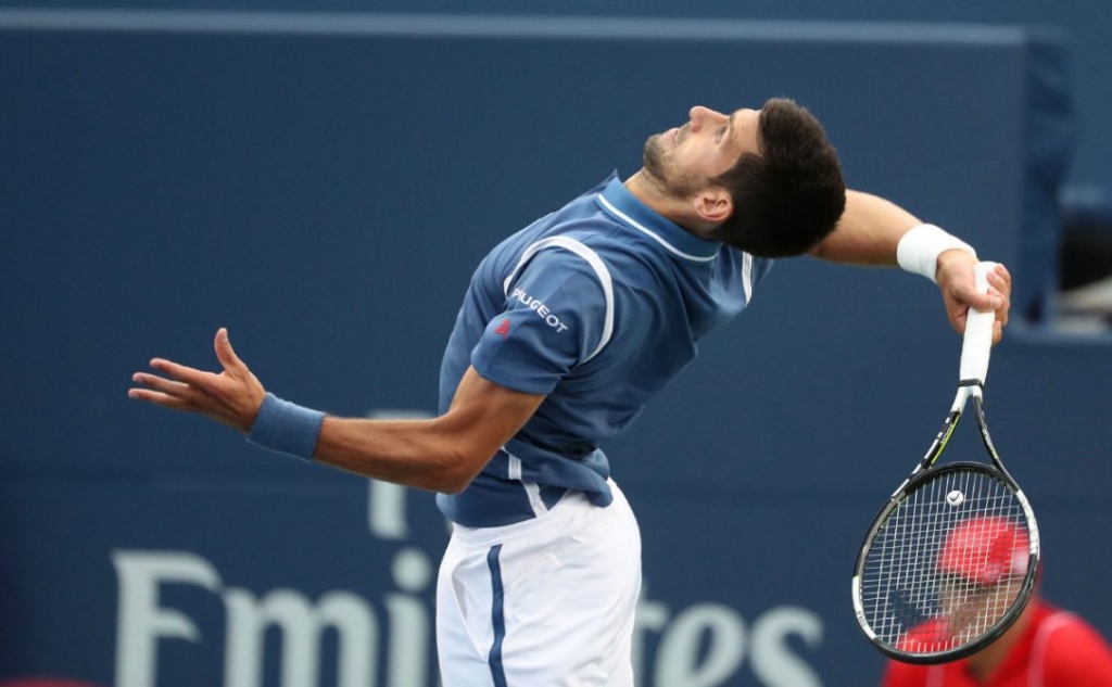 Top-ranked Novak Djokovic served up a straight-sets victory in the Rogers Cup quarter-finals on Friday night eliminating Tomas Berdych