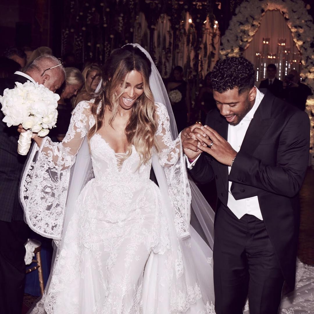 Russell Wilson and Ciara began dating in 2015 got engaged in March and tied the knot on Wednesday July 6 2016 Instagram