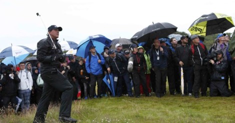 British Open Fillip for Mickelson as wind and rain takes a grip