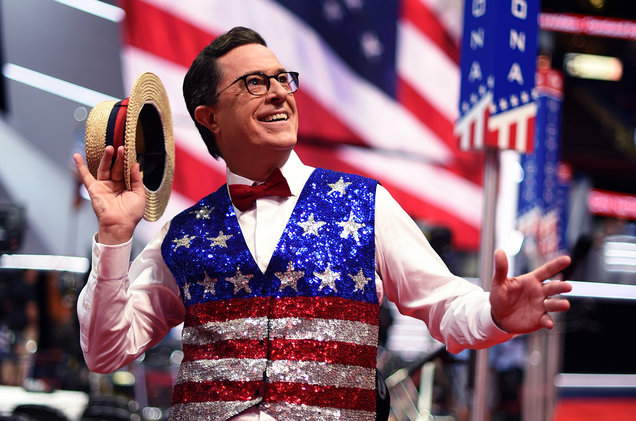 Stephen Colbert crashes RNC stage for 'Hunger Games' prank