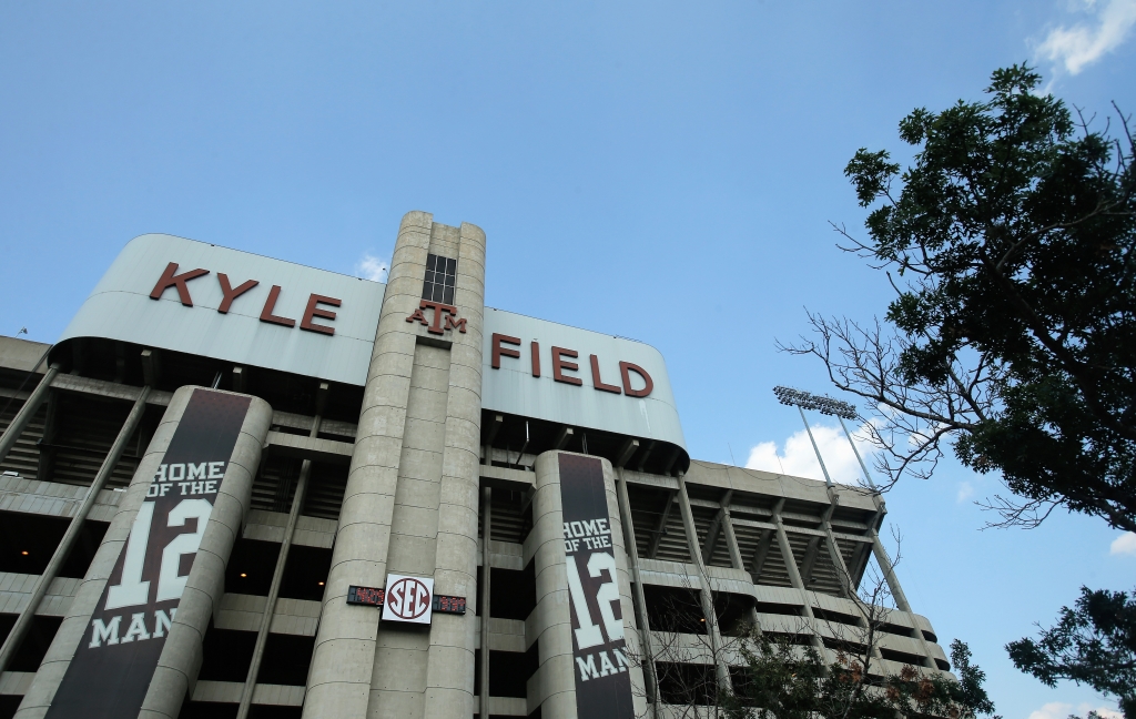 COLLEGE STATION TX- AUGUST 31 A general view of the stadium after the game between the Rice Owls and the Texas A&M Aggies at Kyle Field