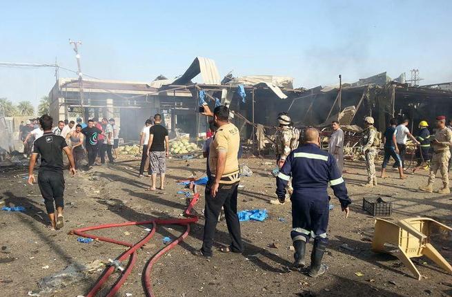 The site of the bomb explosion at a Baghdad market