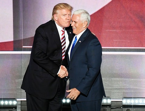 Donald Trump Mike Pence air kiss