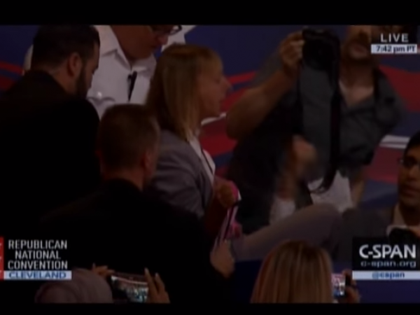 Long Island Native Protests Donald Trump's Acceptance Speech at Republican National Convention