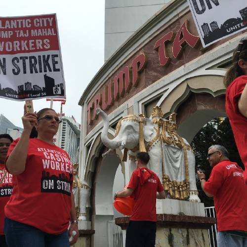 Local 54 of the Unite-HERE union went on strike against the casino which is owned by billionaire investor Carl Icahn. (Br