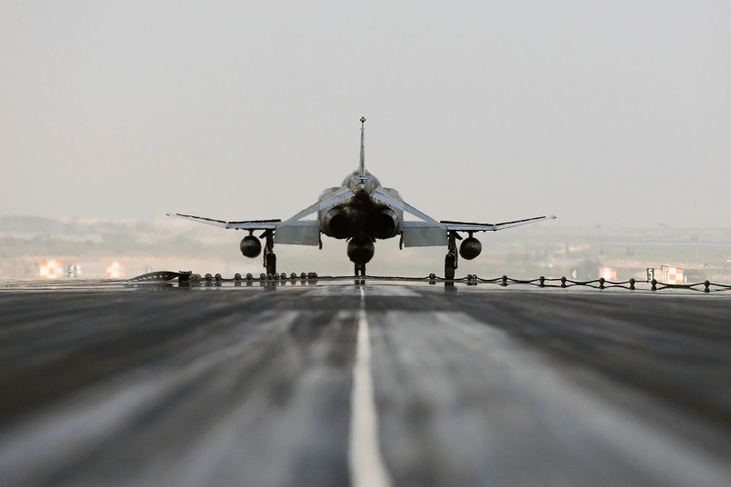 A Turkish air force F-4 Phantom waits at the end of the runway after catching the barrier on a BAK-12 aircraft arresting system during an annual test Feb. 24 2014 Incirlik Air Base Turkey. The Air Force announced Friday Sept. 4 2015 that moves to In